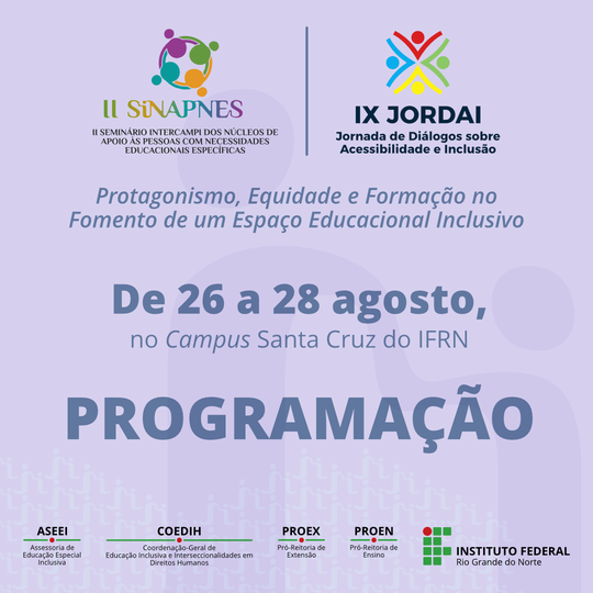 Programação do II Sinapnes e da IX Jordai