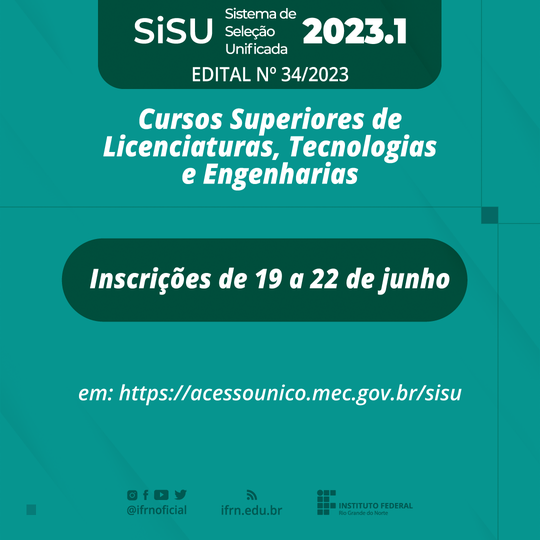 Cursos ofertados pelo SiSU - 2023.2 - Edital n° 34/2023