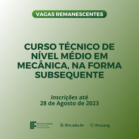 Vagas remanescentes