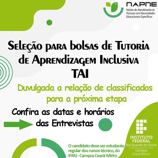Tutoria Napne 2024 - Classificados e entrevistas