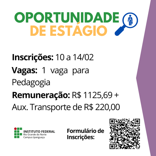 Foto de capa para divulgação da vaga de estágio em Pedagogia