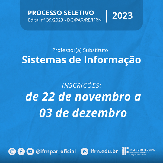 Professor substituto - Sistema de Informação