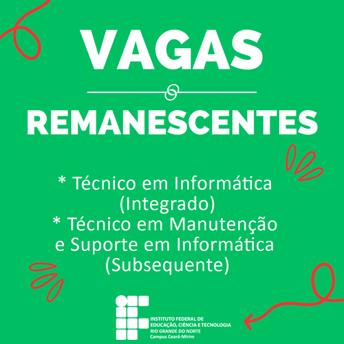 Vagas Remanescentes Info/MSI