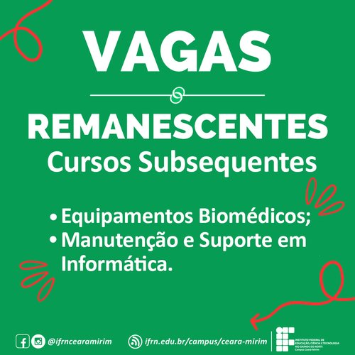 Vagas Remanescentes 2024.2