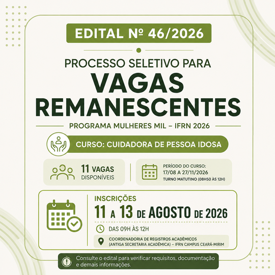 Vagas Remanescentes