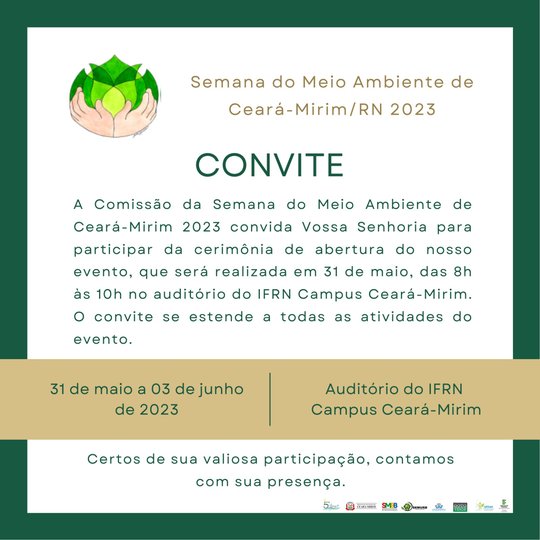 Convite Semana de Meio Ambiente 2023