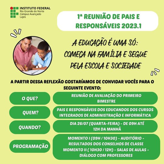 Reunião de pais - Campus Lajes (2023)