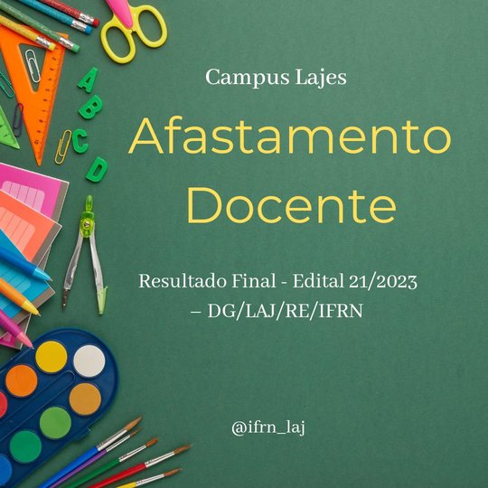 Afastamento docente - Resultado - Campus Lajes (2023)