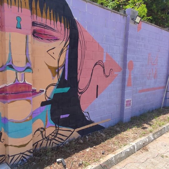 Pintura do Mural Povos Originários