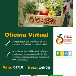 Oficina virtual - PAA e PNAE IFRN