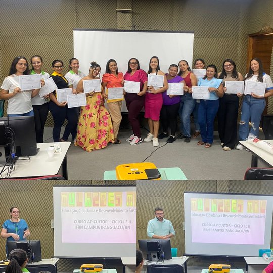 Foto das concluintes, falas da DIAC e DG