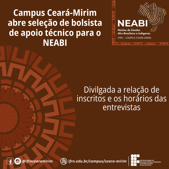 Divilgada a relação de inscritos e os horários das entrevistas