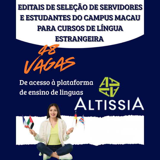 Editais para cursos de língua estrangeira - card portal