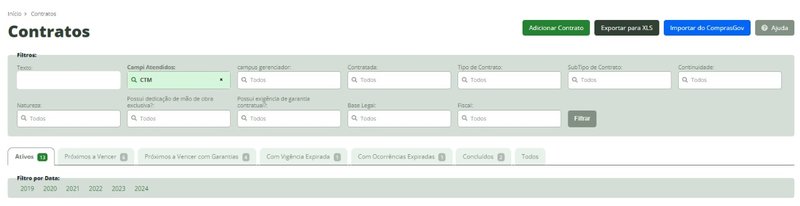 Passo 1) Importar do ComprasGov: clique no botão azul à direita