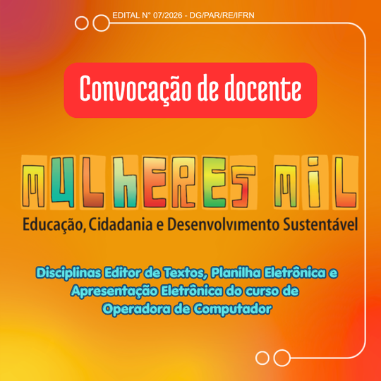 convoca docente mulheres mil