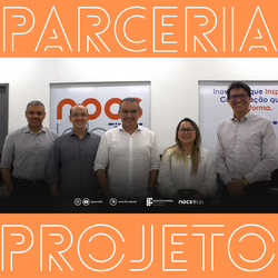 Representantes do campus e da prefeitura na reunião sobre o aeroporto digital