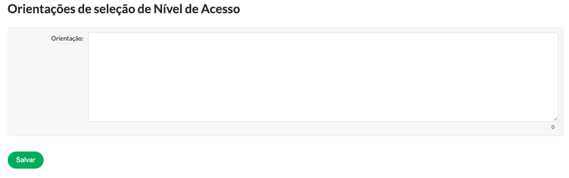 Inserção de Orientações na Tela de Acesso