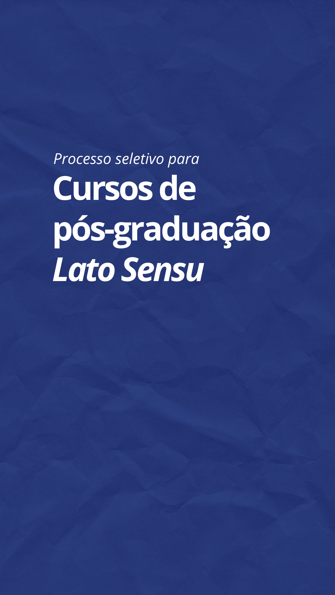 Processo Seletivo Pós Lato Sensu (destaque)