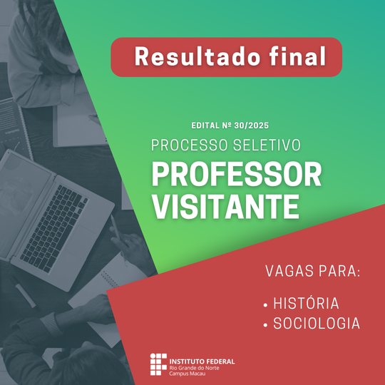 processo seletivo professor visitante - resultado final