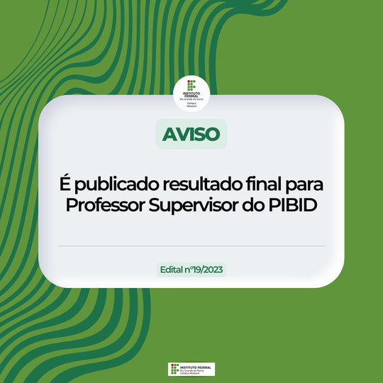 resultado final prof supervisor do PIBID